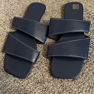 Navy Blue Slide Sandals